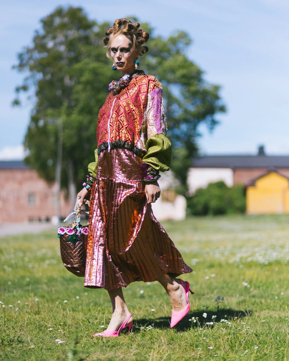 Copper Pleated Skirt - PAULINA'S FRIENDS
