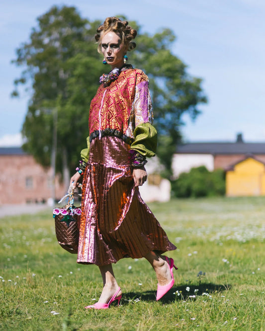 Copper Pleated Skirt - PAULINA'S FRIENDS