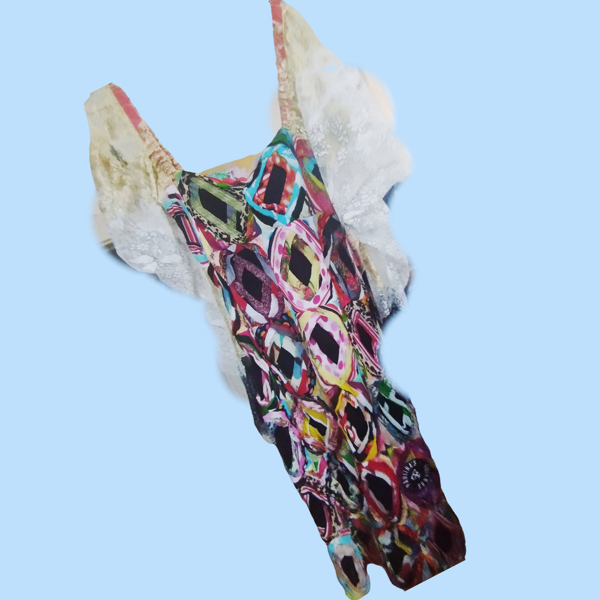 Vintage Packwork Dress with Angels Wings - PAULINA'S FRIENDS