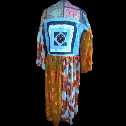 Long open patchwork kimono - PAULINA'S FRIENDS