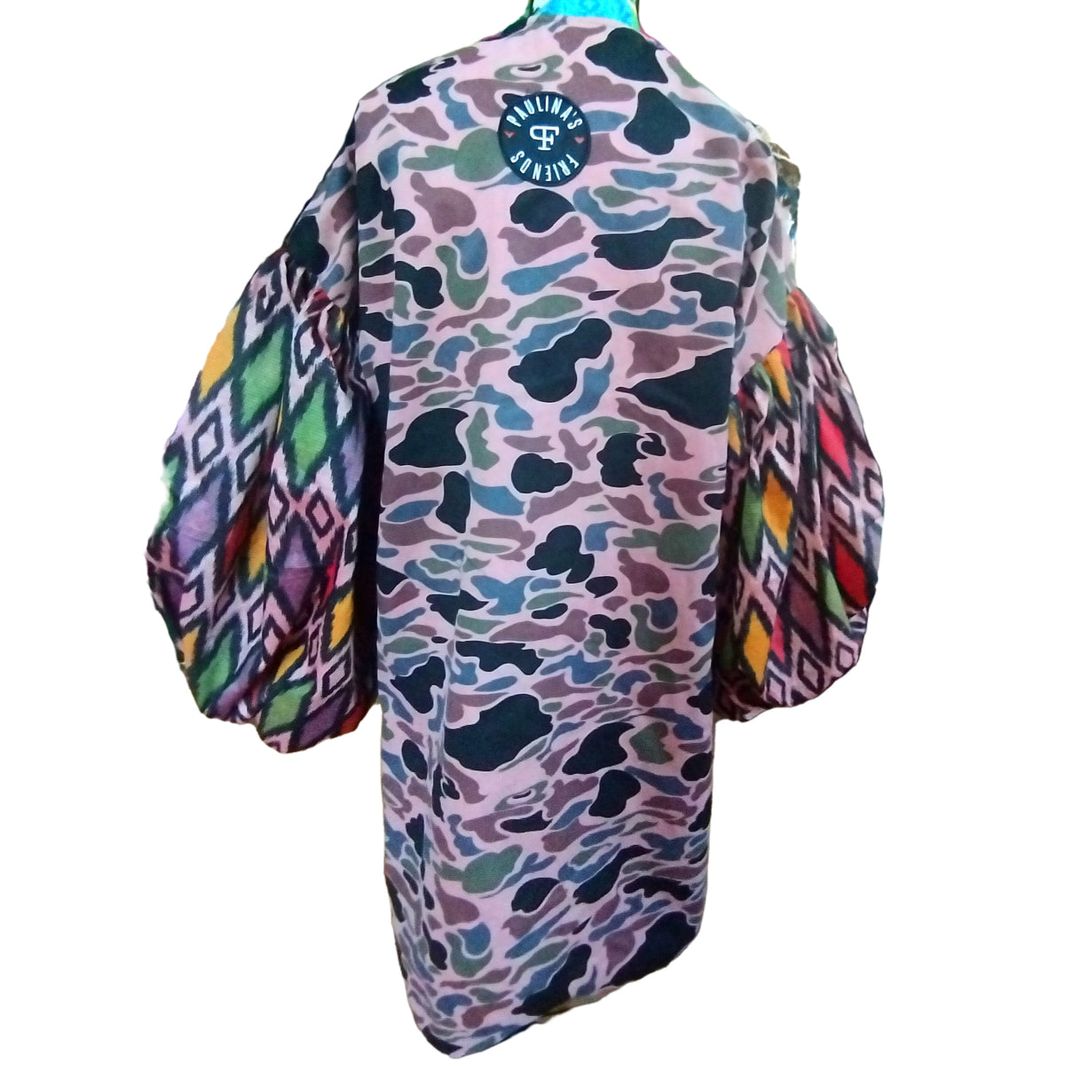 Camouflage Ikat long coat - PAULINA'S FRIENDS