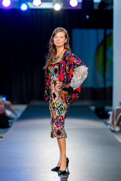 Vintage Packwork Dress with Angels Wings - PAULINA'S FRIENDS