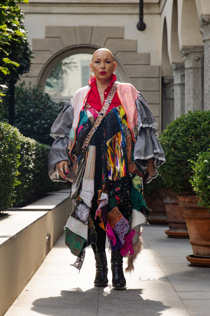 Grey sleeves ruffled bomber - PAULINA'S FRIENDS