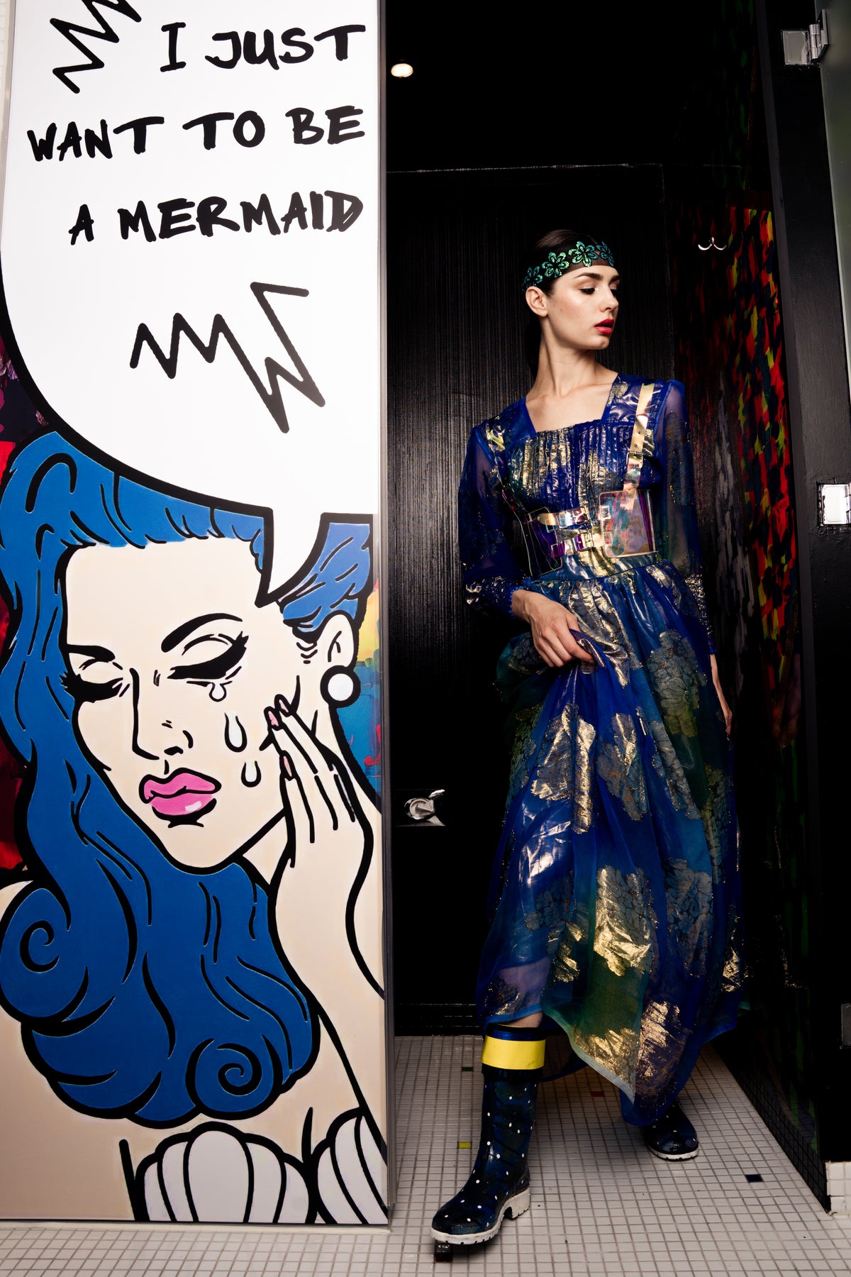 Holographic Golden Blue Dress - PAULINA'S FRIENDS