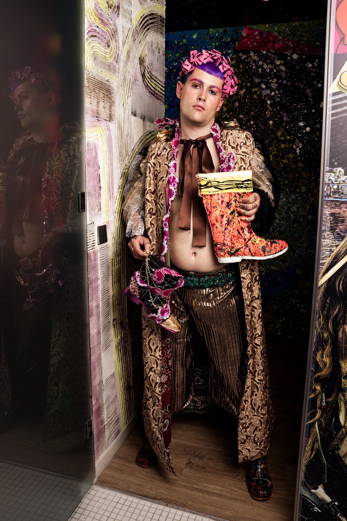 Upcycled Golden Trousers - PAULINA'S FRIENDS