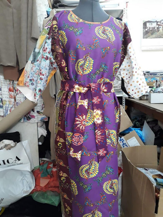 Purple Patchwork Dress - PAULINA'S FRIENDS