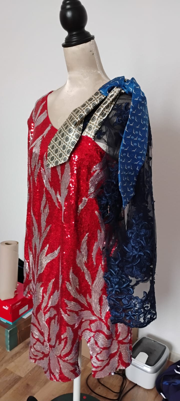 Fancy sequins upcycled dress
