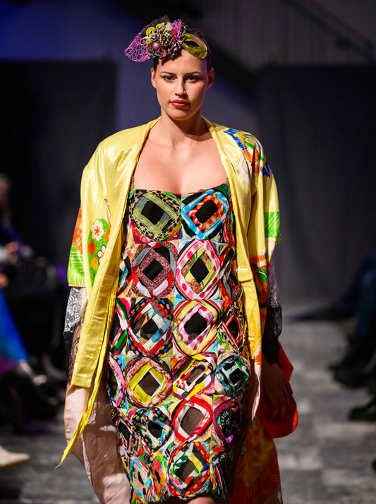 Vintage Packwork Dress with Angels Wings