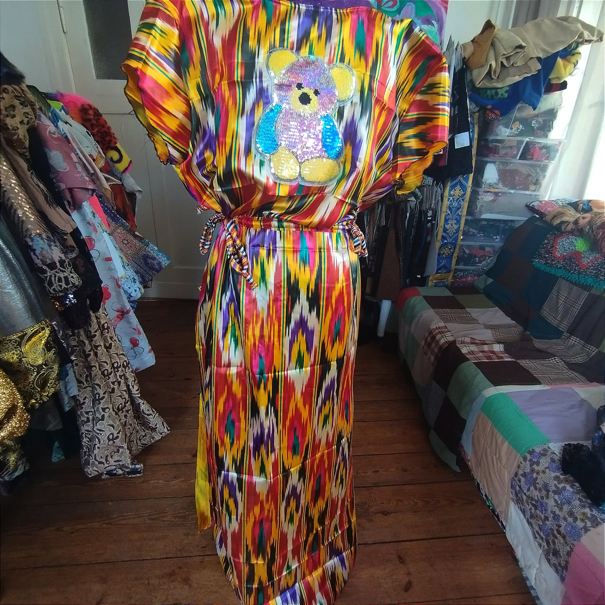 Uzbek ikat silk long dress - PAULINA'S FRIENDS