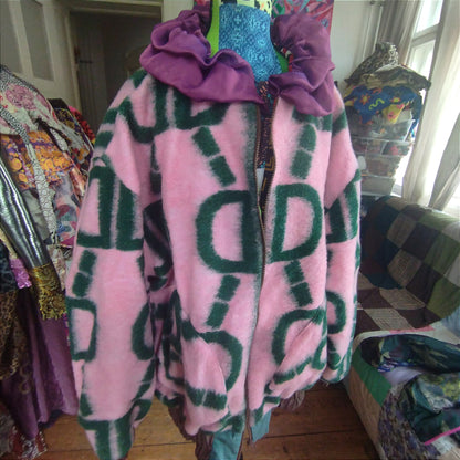 Plush pink harlequin bomber - PAULINA'S FRIENDS