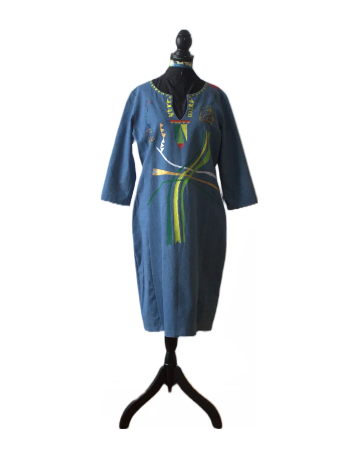 Handpainted Vintage Dress - PAULINA'S FRIENDS