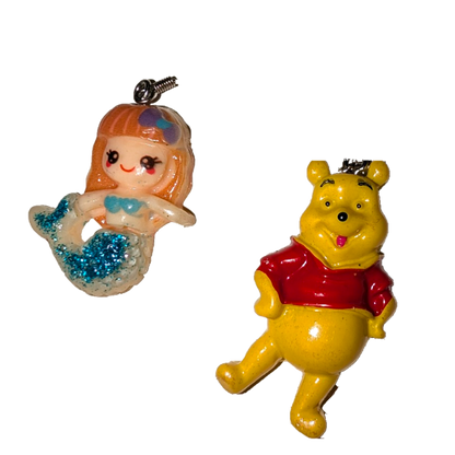 Pooh & the Little Mermaid earrings