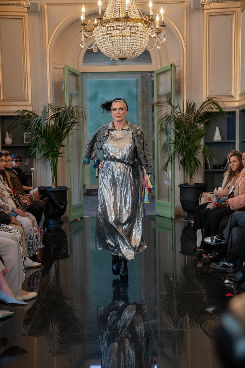 Silver glamour long dress - PAULINA'S FRIENDS