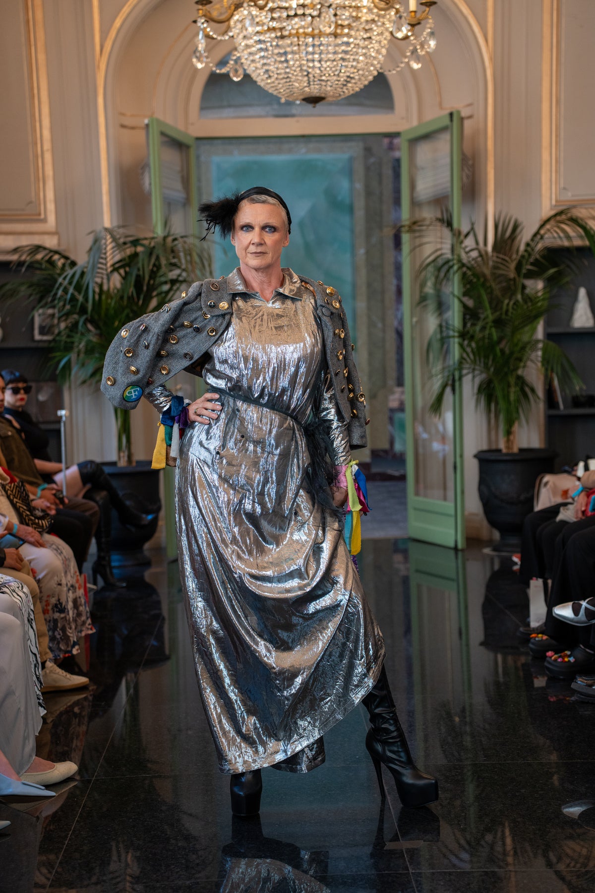 Silver jacket with golden vintage bottons - PAULINA'S FRIENDS