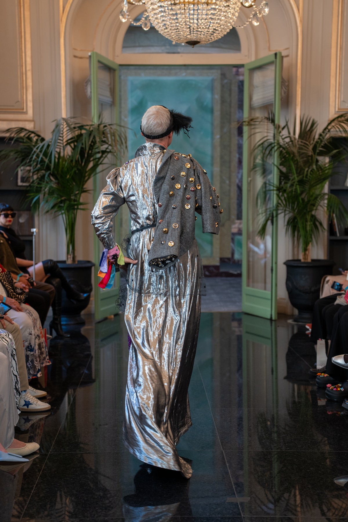 Silver jacket with golden vintage bottons - PAULINA'S FRIENDS