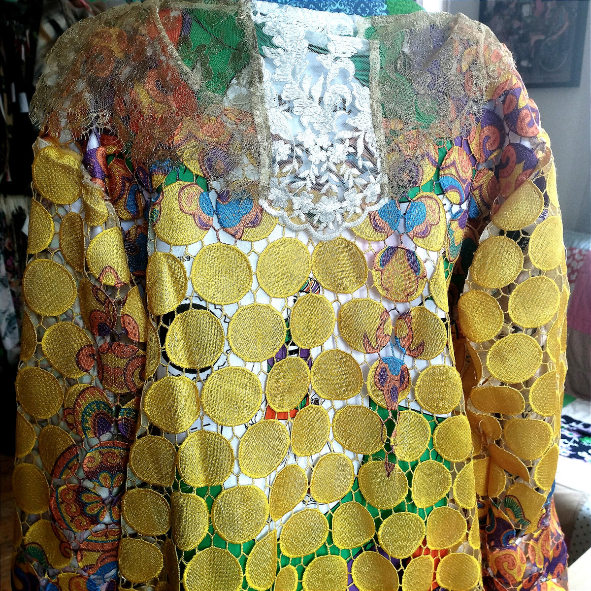 Upcycled 1960s Vintage Canary Islands Kimono Coat - PAULINA'S FRIENDS