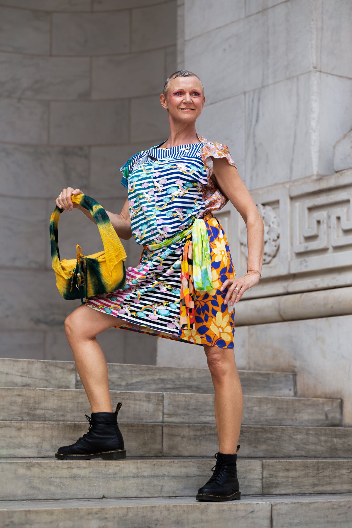 Rainbow pigs unicorns floral dress