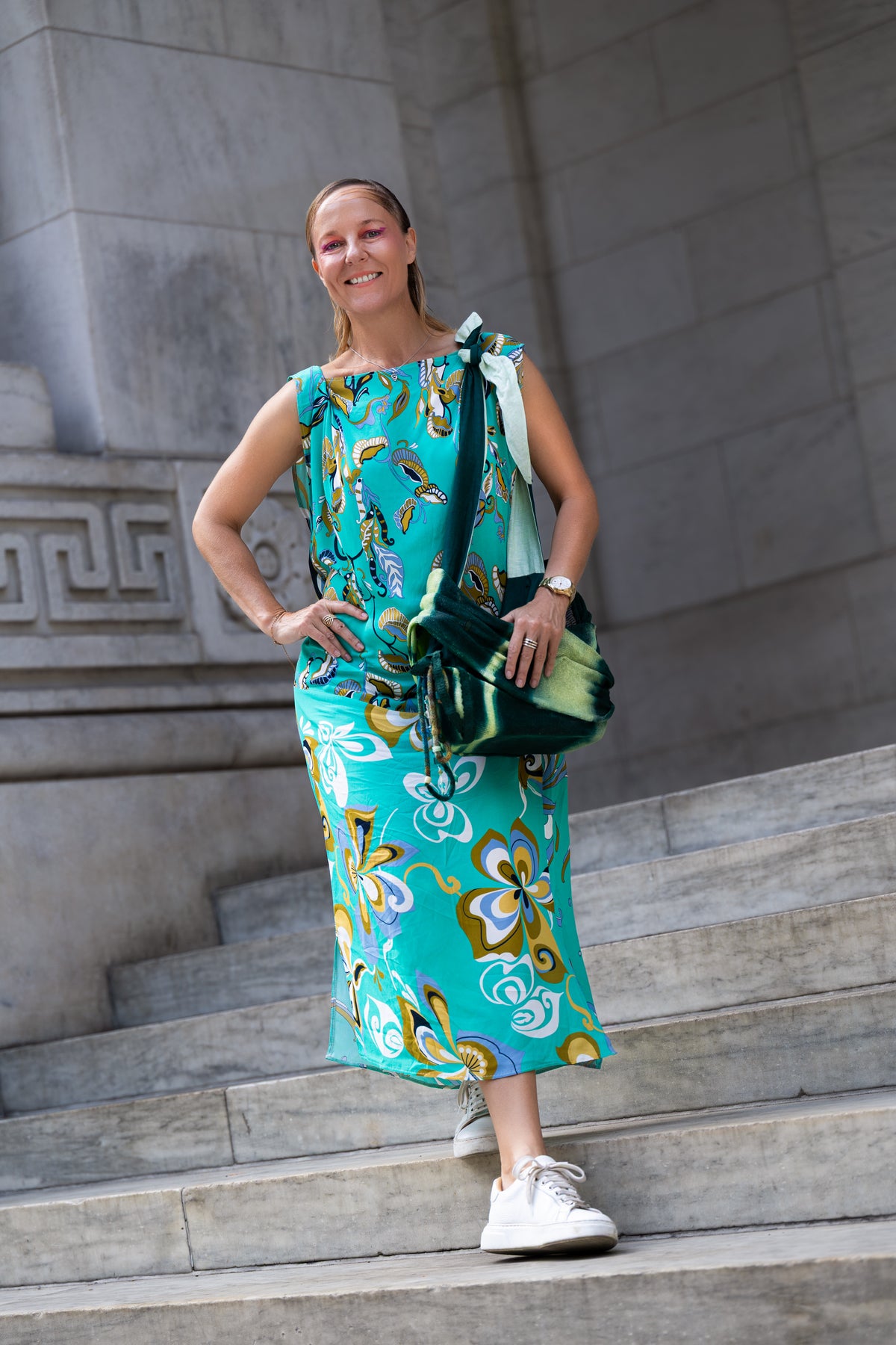 Turquoise floral dress