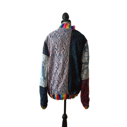 Lace Rainbow Bomber Jacket - PAULINA'S FRIENDS