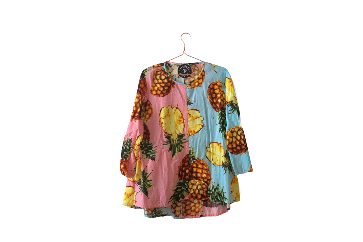 Bold Pineapple Print Top – Vibrant Tropical Style - PAULINA'S FRIENDS