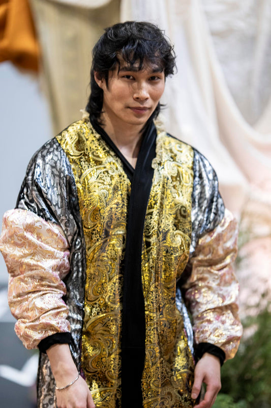 Long Golden Paisley kimono - PAULINA'S FRIENDS