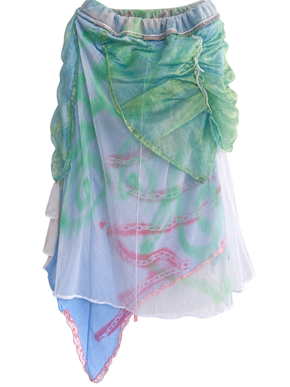 Asymmetrical techno skirt