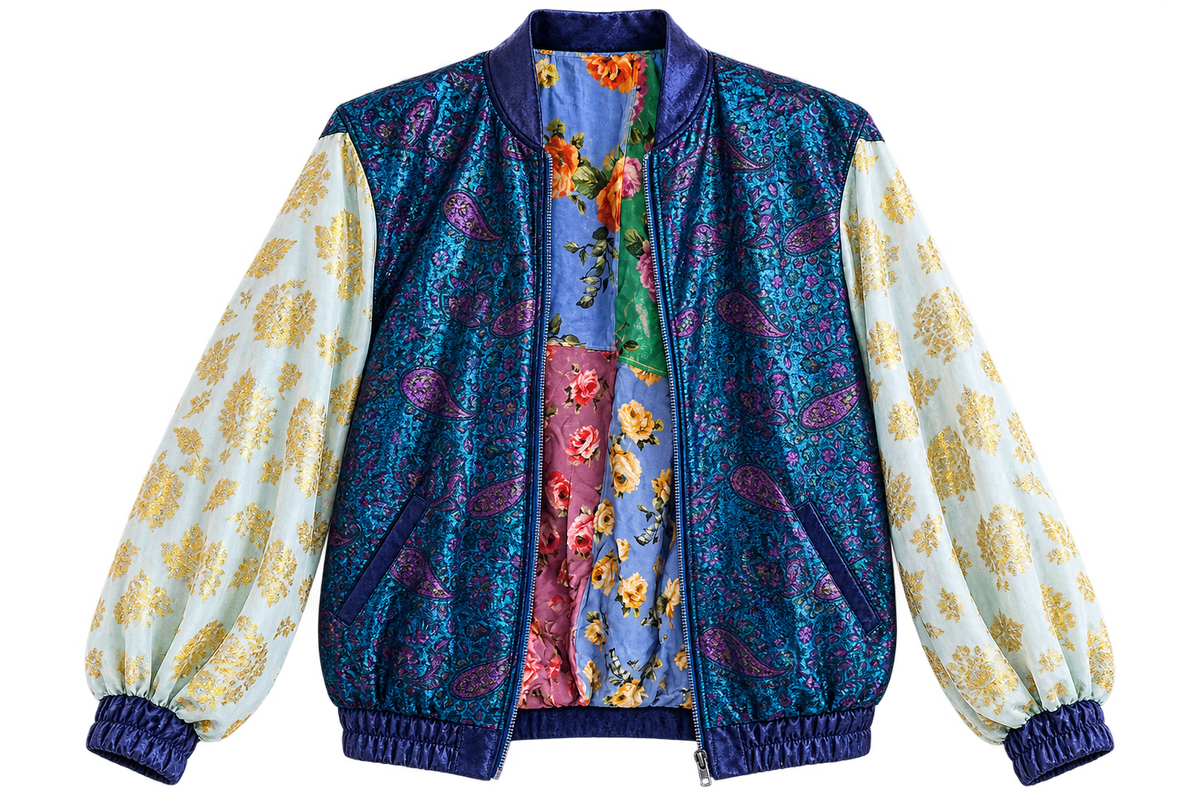 Blue Paisley Bomber