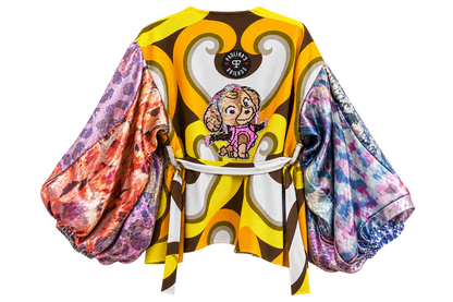 Short 60ies curtain kimono