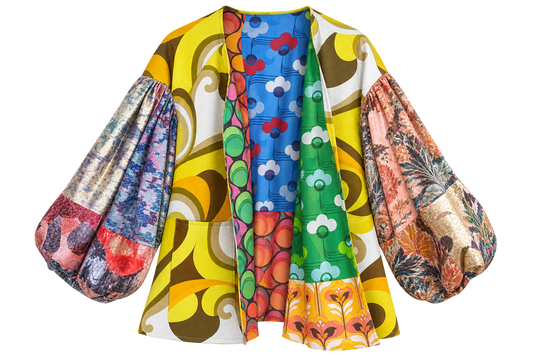 Short 60ies curtain kimono