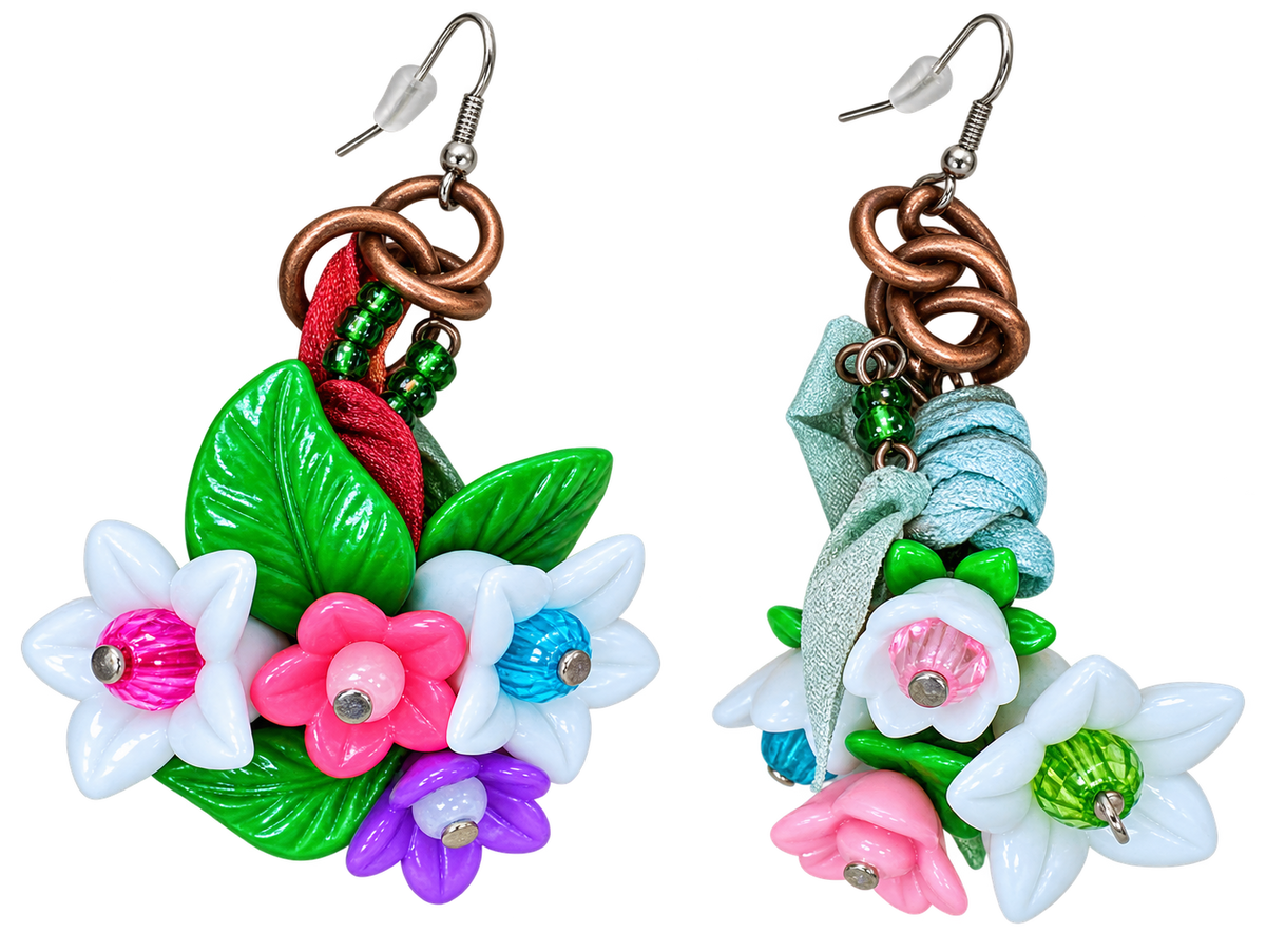 Flower bouquet earrings