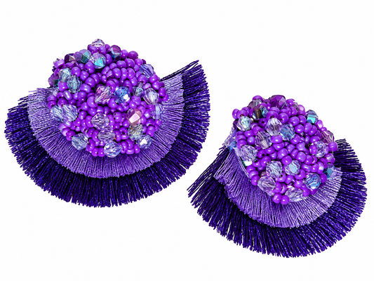 Violett fan earrings