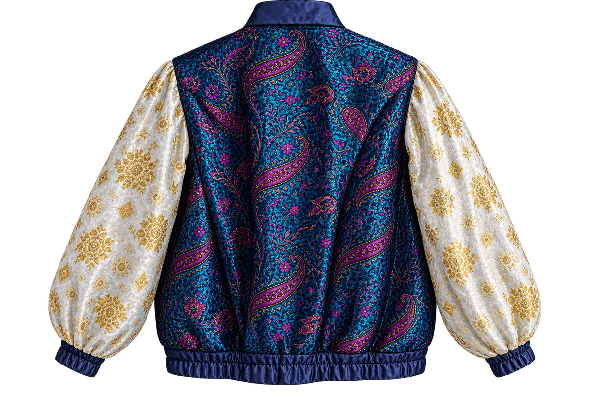 Blue Paisley Bomber
