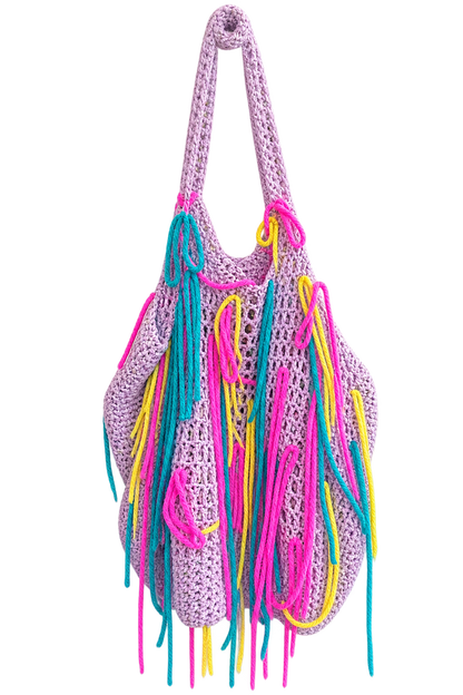 Oversized fringe tote bag