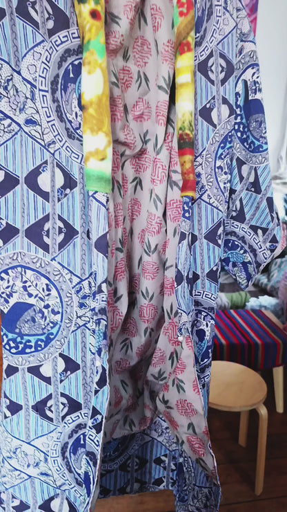 Original japanese raw silk kimono