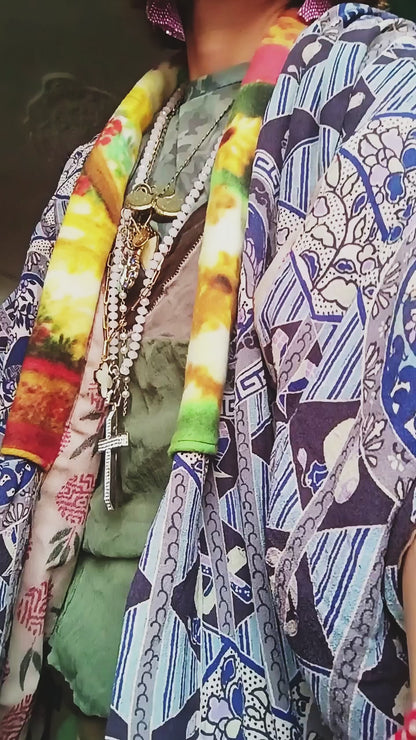 Original japanese raw silk kimono
