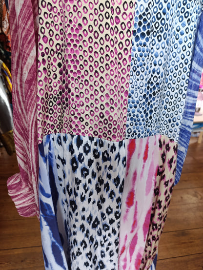 pink blue leo print dress - PAULINA'S FRIENDS