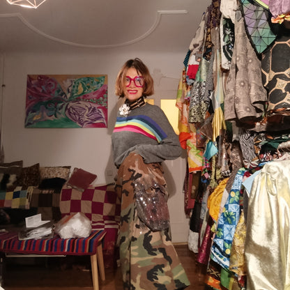 Anti war camouflage long skirt - PAULINA'S FRIENDS