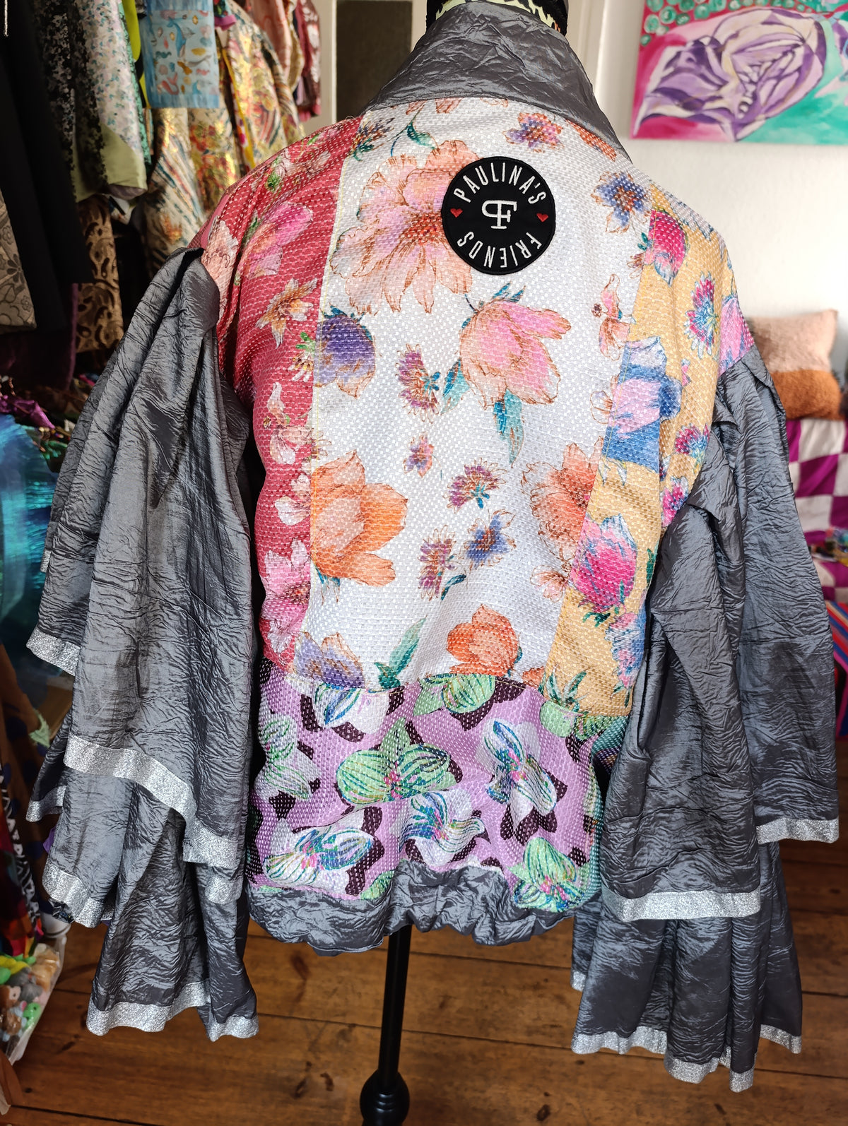Grey sleeves ruffled bomber - PAULINA'S FRIENDS