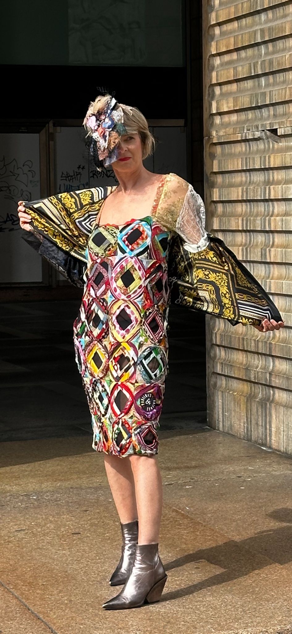 Vintage Packwork Dress with Angels Wings - PAULINA'S FRIENDS