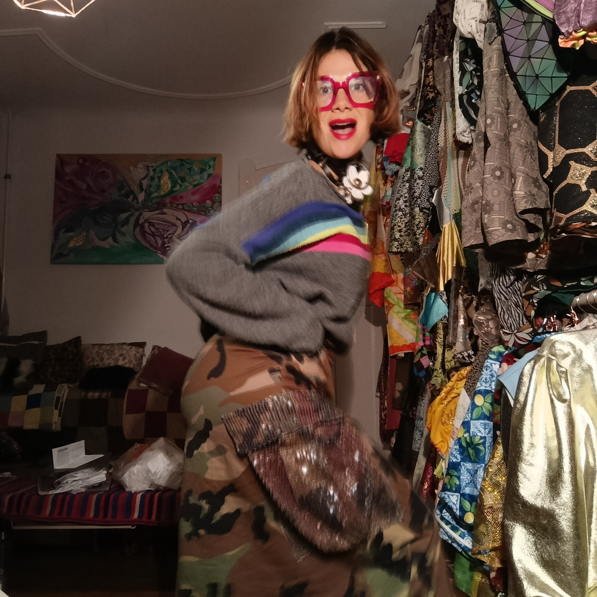 Anti war camouflage long skirt - PAULINA'S FRIENDS