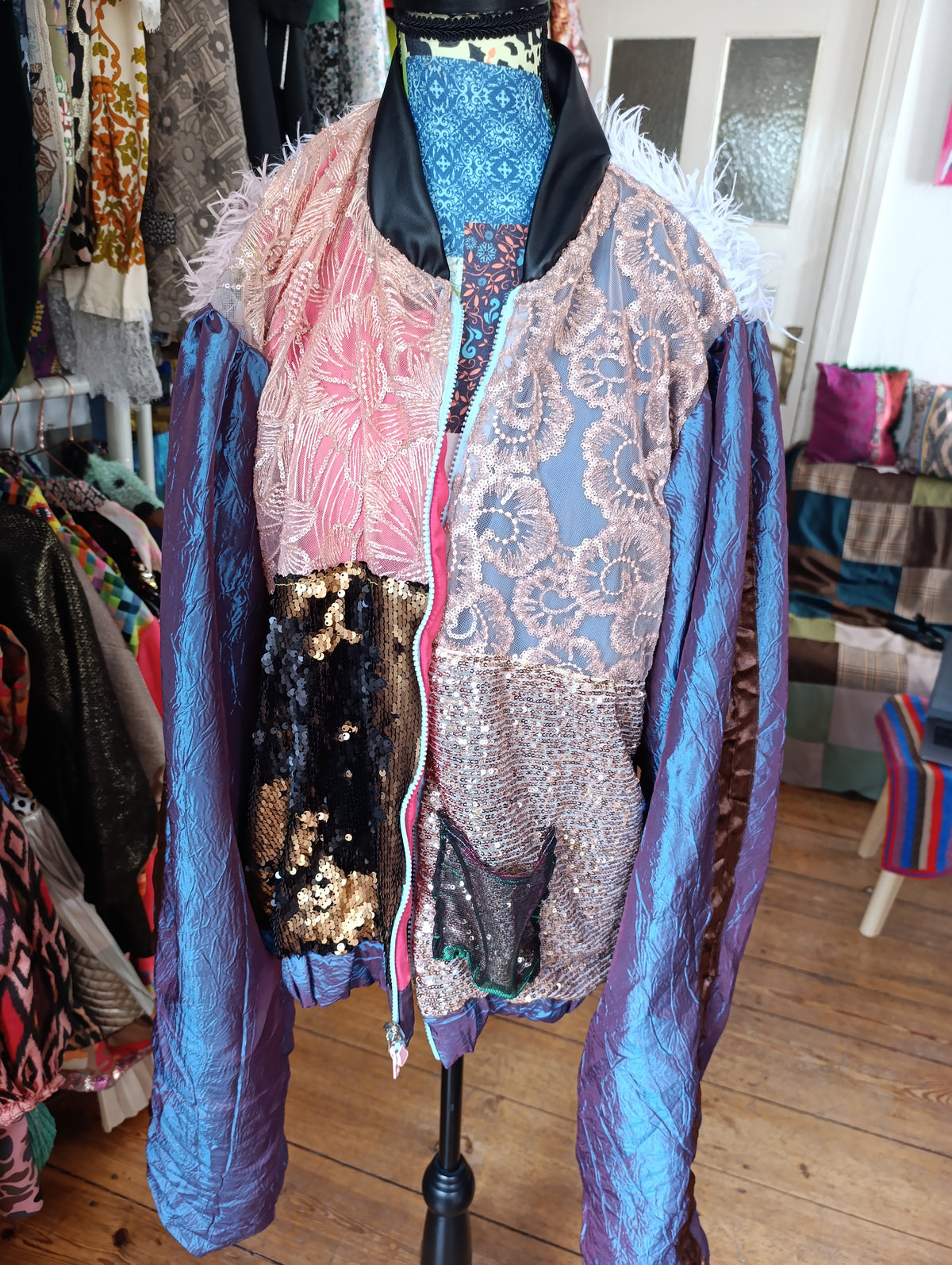 Holo lace sequins bomber - PAULINA'S FRIENDS