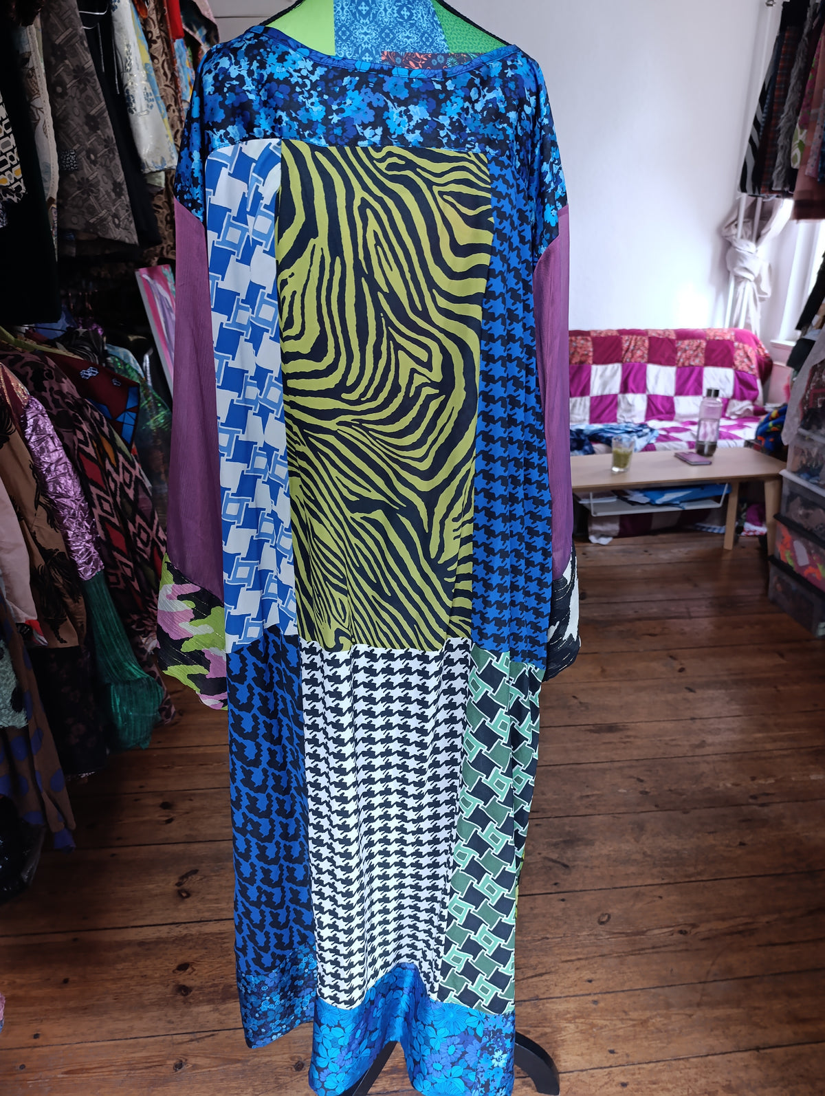 Houndstooth Camouflage Zebra Flowers long dress - PAULINA'S FRIENDS
