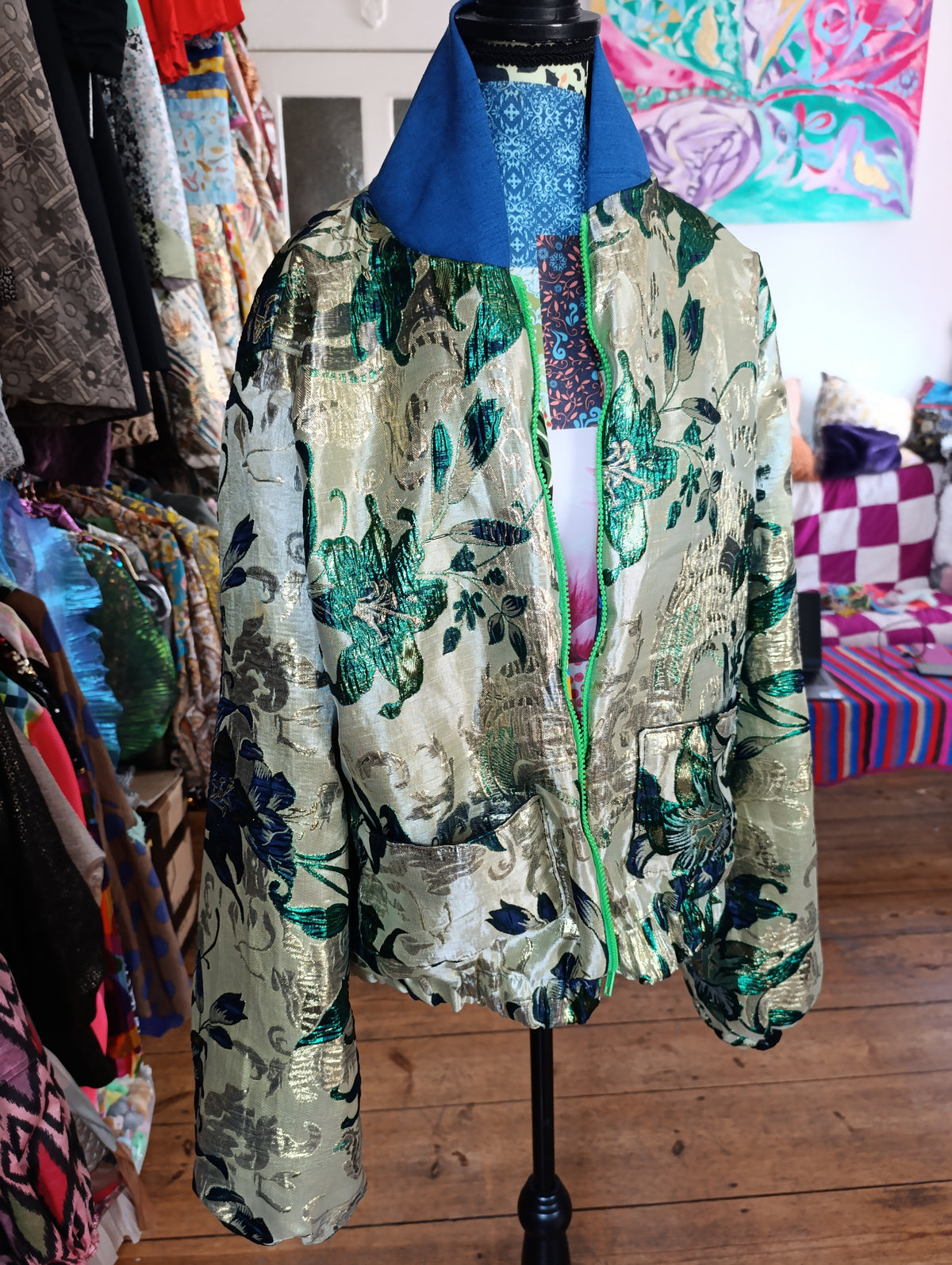 Green brocade bomber - PAULINA'S FRIENDS